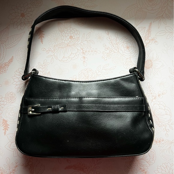 Unbranded Black Shoulder Bag w/ White Stitch Detail - Picture 2 of 10